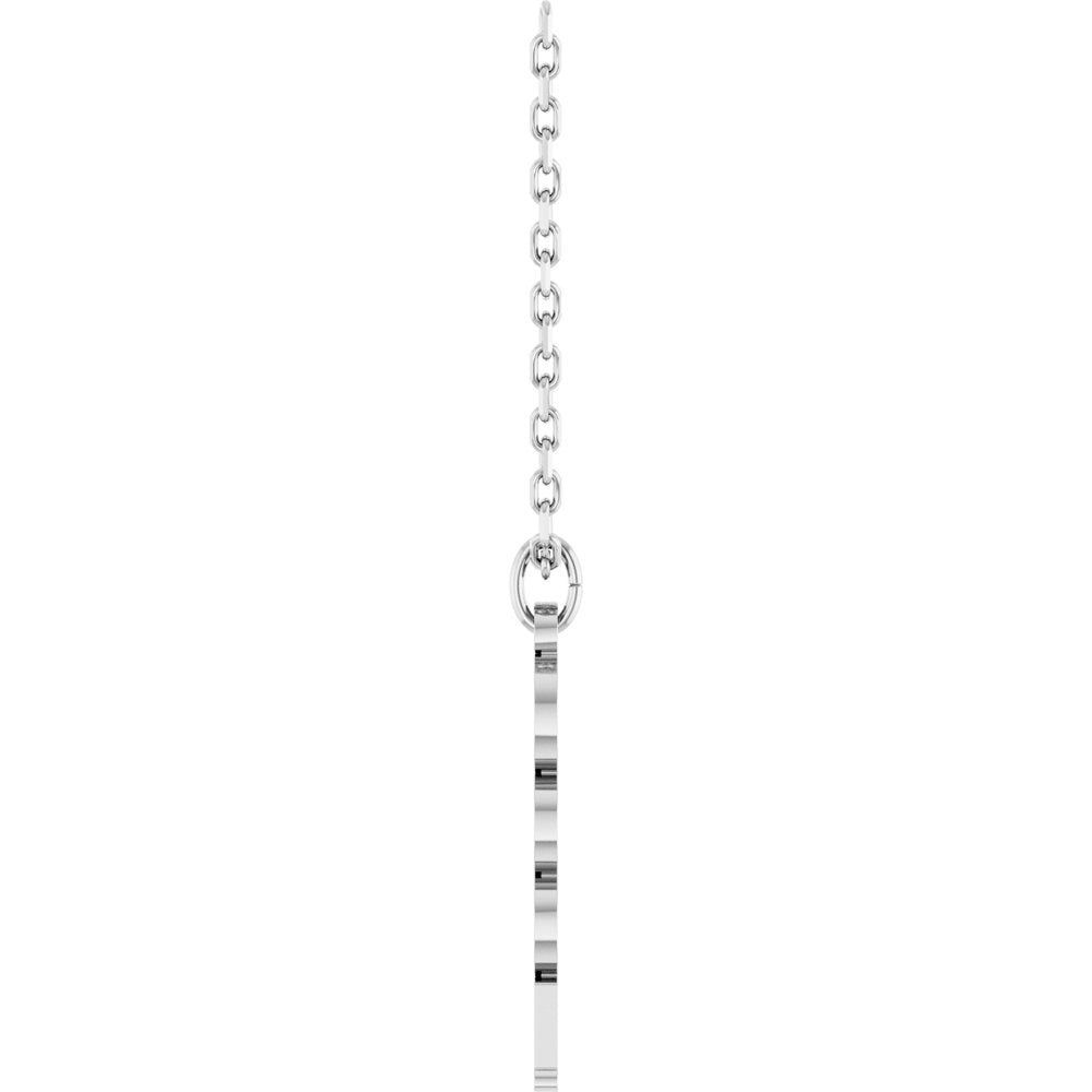 14K White Gold Petite 2025 18" Necklace