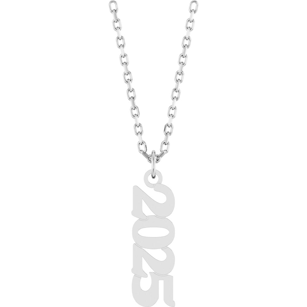 14K White Gold Petite 2025 18" Necklace