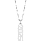 14K White Gold Petite 2025 18" Necklace