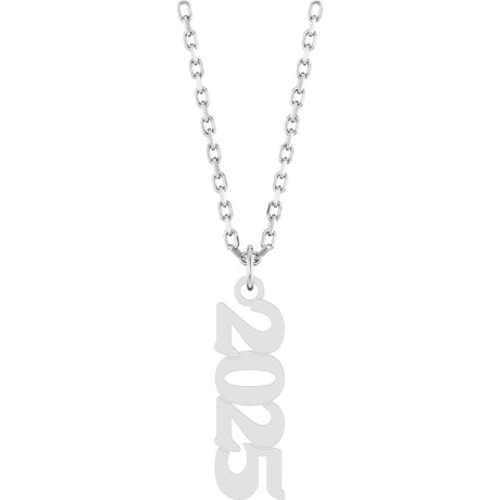 14K White Gold Petite 2025 18" Necklace
