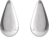 14K White Gold Teardrop Stud Earrings