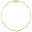 14K Yellow Gold Engravable Oval 7" Bracelet