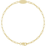 14K Yellow Gold Engravable Oval 7" Bracelet
