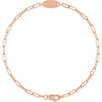 14K Rose Gold Engravable Oval 7" Bracelet