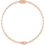 14K Rose Gold Engravable Oval 7" Bracelet