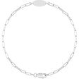 14K White Engravable Oval 7" Bracelet