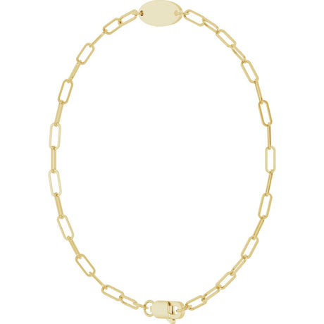 14K Yellow Engravable Oval 7" Bracelet