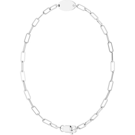 14K White Gold Engravable Oval 7" Bracelet