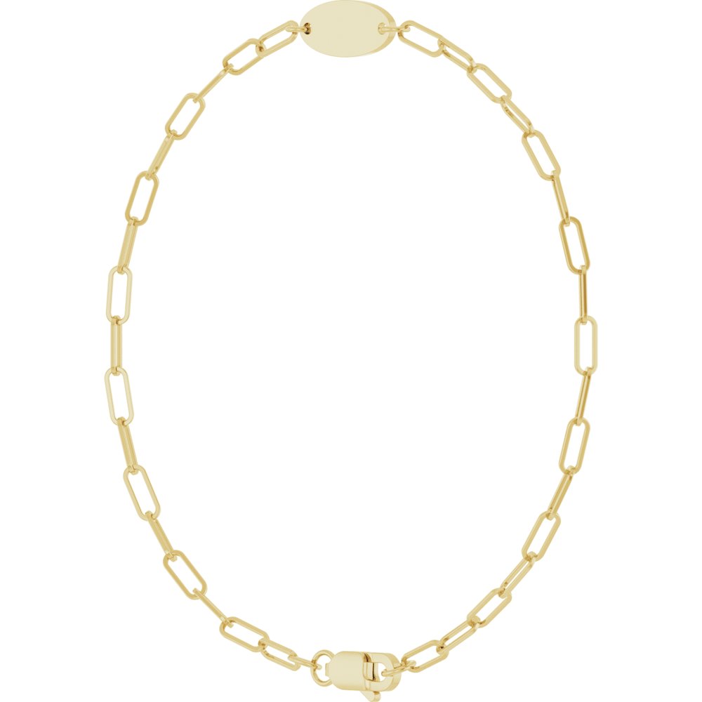 14K Yellow Engravable Oval 7" Bracelet