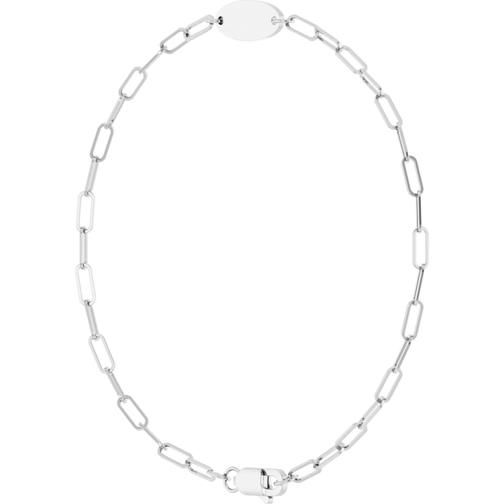 Sterling Silver Engravable Oval 7" Bracelet