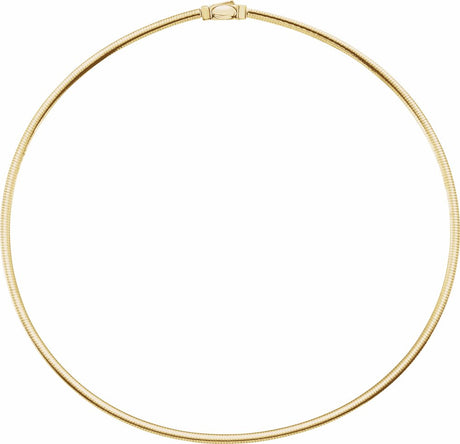 14K Yellow or White 3 mm Reversible Omega 16" Chain