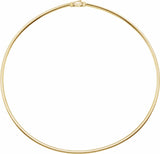 14K Yellow or White 3 mm Reversible Omega 7" Chain