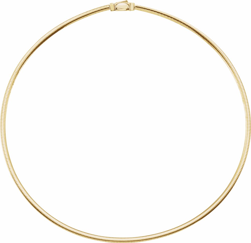 14K Yellow or White 3 mm Reversible Omega 7" Chain