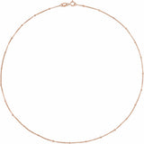 14K Rose Gold 1 mm Beaded Curb 24" Chain