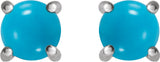 Sterling Silver 5 mm Natural Turquoise Earrings