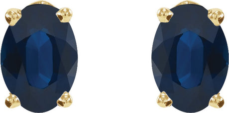 14K Yellow Lab-Grown Blue Sapphire Earrings