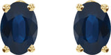 14K Yellow Natural Blue Sapphire Earrings