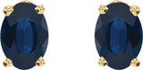 14K Yellow Gold Lab-Grown Blue Sapphire Earrings
