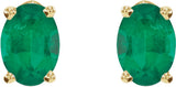 14K Yellow Gold Lab-Grown Emerald Earrings