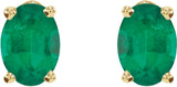 14K Yellow Lab-Grown Emerald Earrings