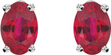 14K White Natural Ruby Earrings