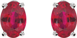 14K White Lab-Grown Ruby Earrings