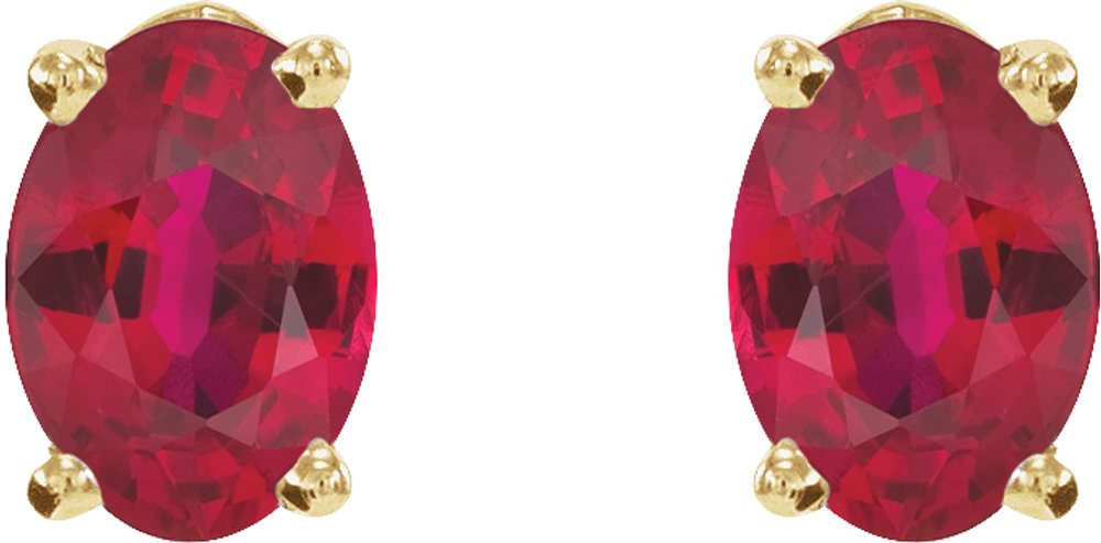 14K Yellow Natural Ruby Earrings