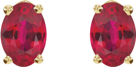 14K Yellow Natural Ruby Earrings