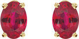 14K Yellow Lab-Grown Ruby Earrings