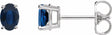 14K White Gold Lab-Grown Blue Sapphire Earrings