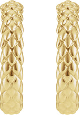 14K Yellow Gold 20.5 mm Scale Hoop Earrings