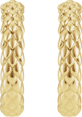 14K Yellow 20.5 mm Scale Hoop Earrings