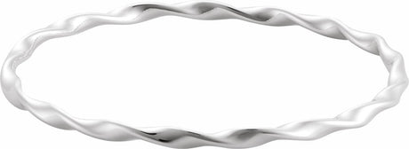 Sterling Silver Twisted Bangle 7 1/2" Bracelet