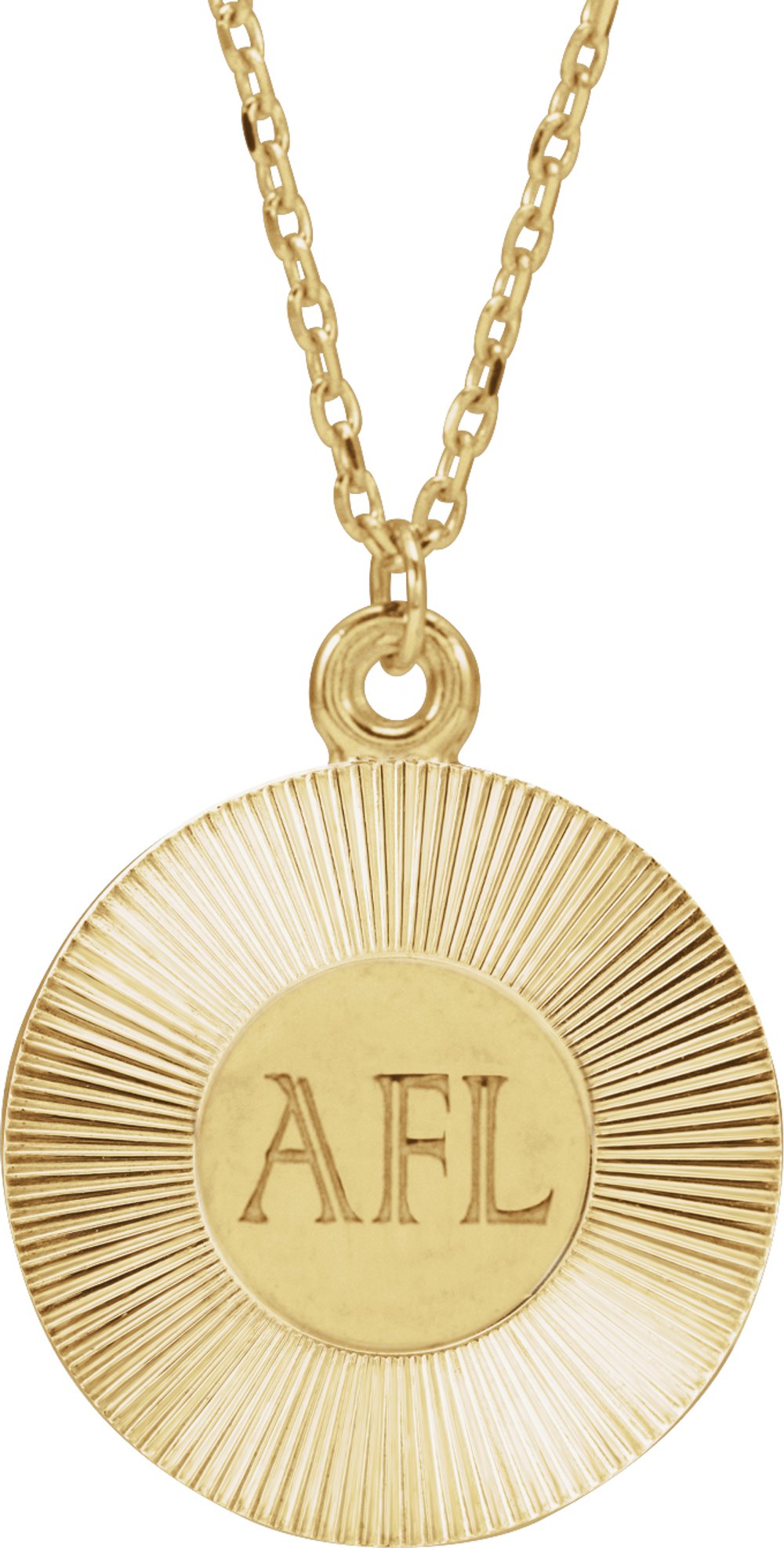 14K Yellow Engravable Round 16-18" Necklace