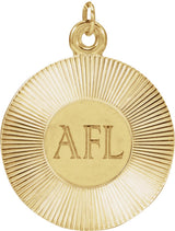 14K Yellow Gold Engravable Round Pendant