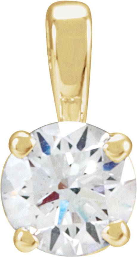14K Yellow Gold 3/4 CT Lab-Grown Diamond Pendant