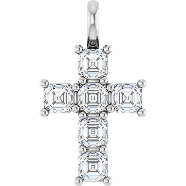 14K White 1 CTW Lab-Grown Diamond Pendant