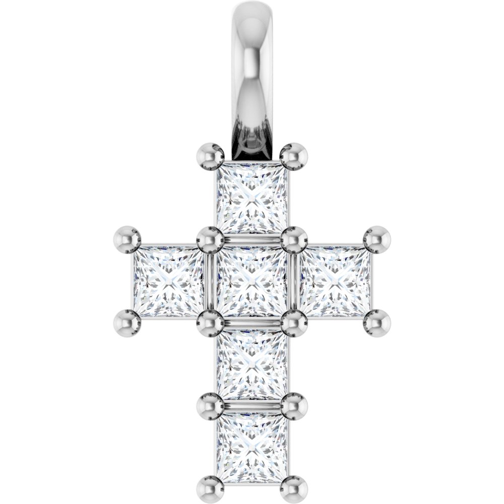 14K White 1/4 CTW Lab-Grown Diamond Pendant