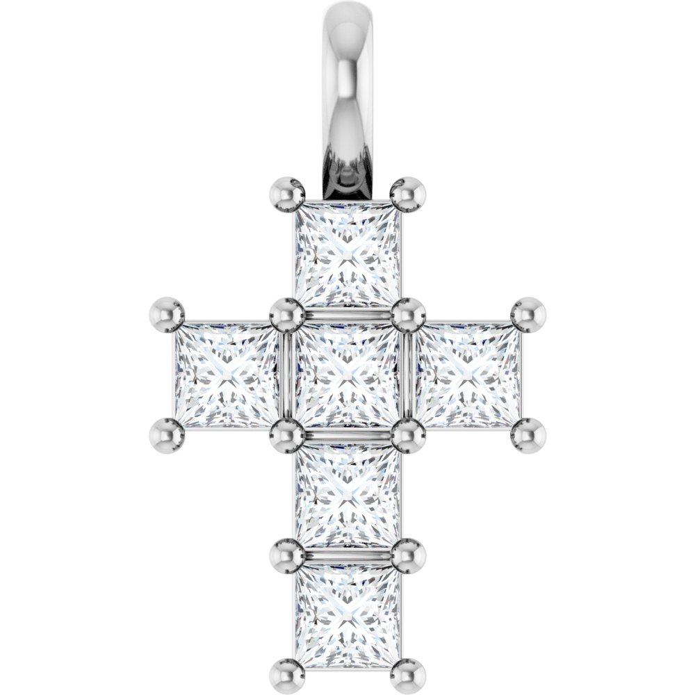 14K White 1/2 CTW Lab-Grown Diamond Pendant