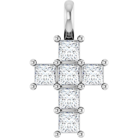 14K White 1/2 CTW Lab-Grown Diamond Pendant