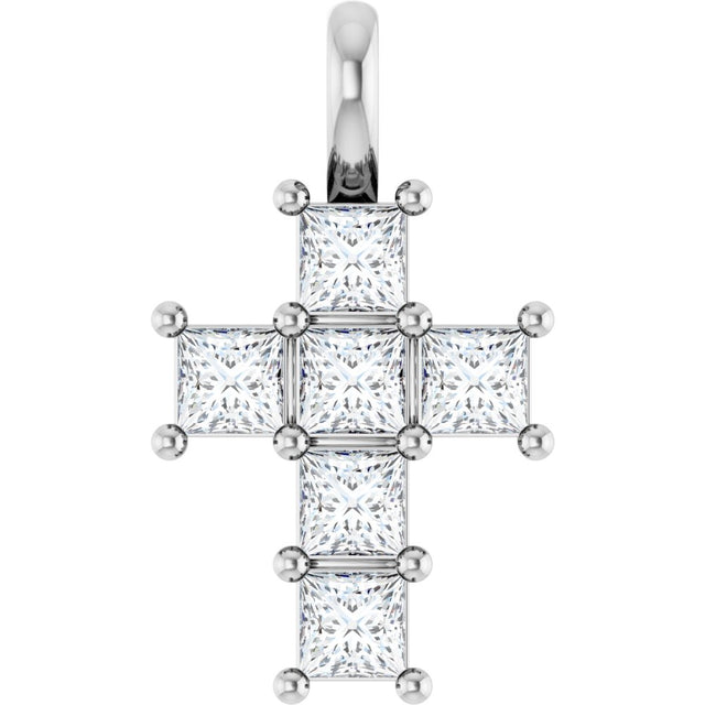 14K White 1/2 CTW Lab-Grown Diamond Pendant