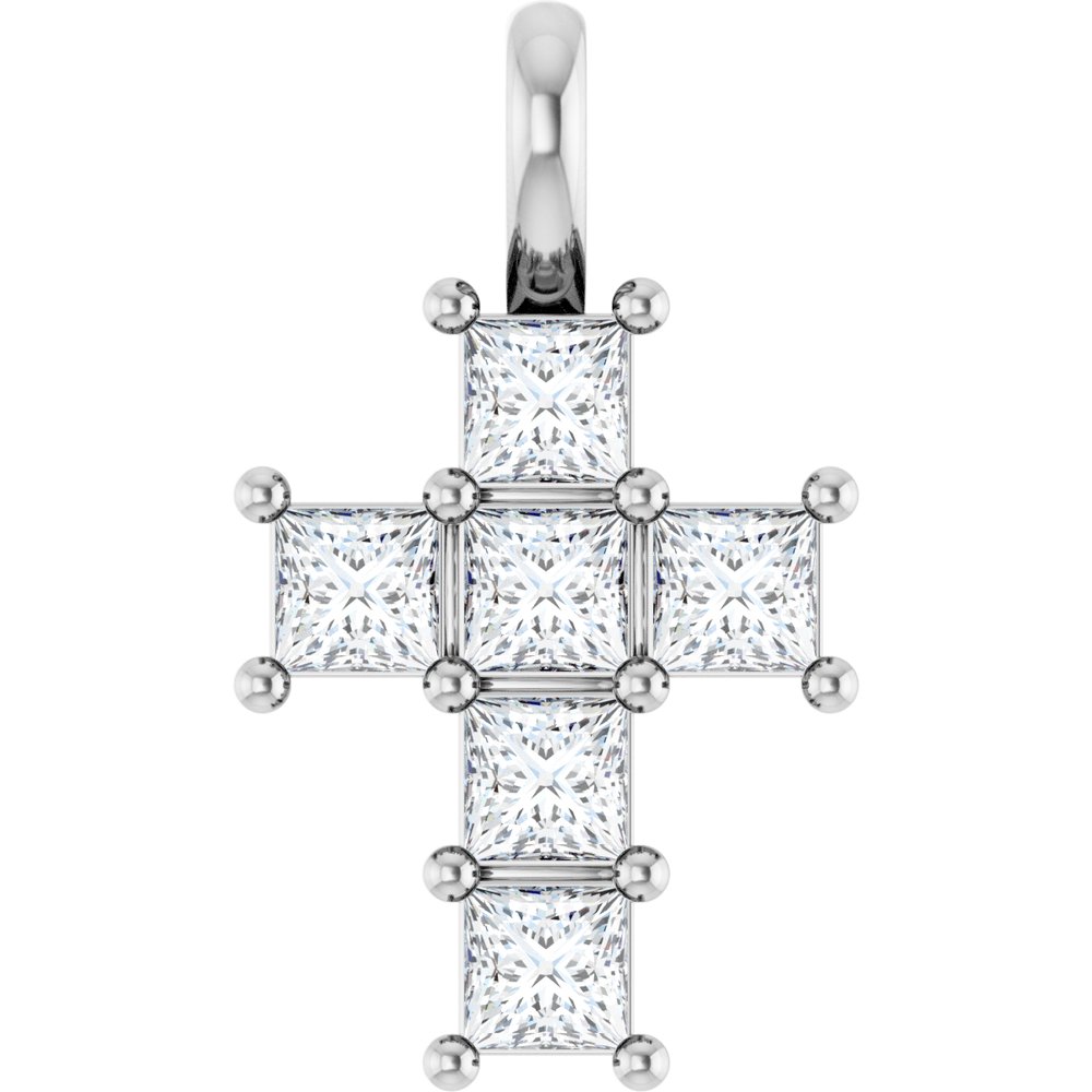 14K White 1/2 CTW Lab-Grown Diamond Pendant