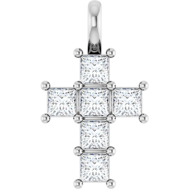 14K White 1/2 CTW Lab-Grown Diamond Pendant