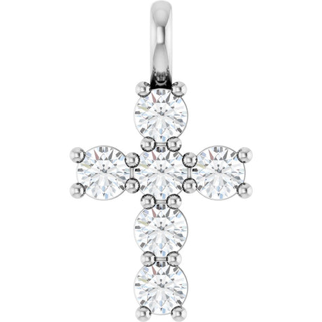 14K White 1/2 CTW Lab-Grown Diamond Pendant