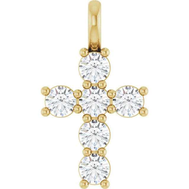 14K Yellow 1/2 CTW Lab-Grown Diamond Pendant