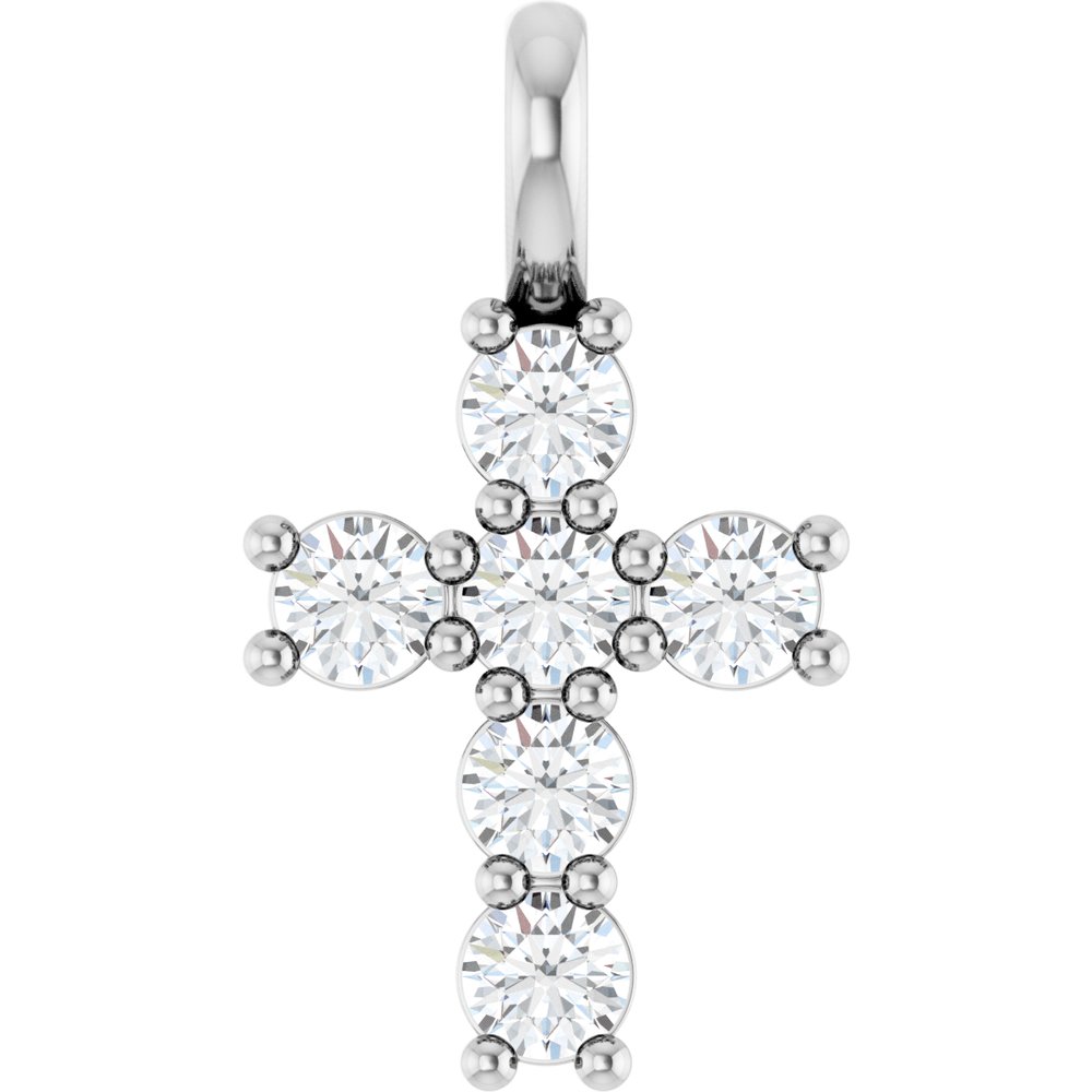 14K White 1/3 CTW Lab-Grown Diamond Pendant