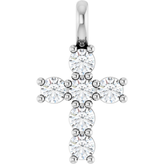 14K White 1/3 CTW Lab-Grown Diamond Pendant