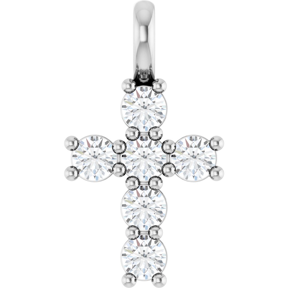 14K White 1/3 CTW Lab-Grown Diamond Pendant