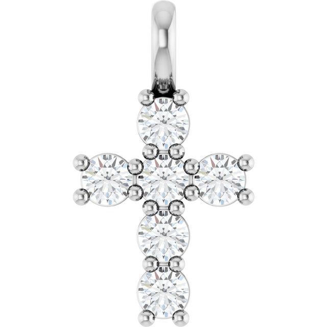 14K White 1/3 CTW Lab-Grown Diamond Pendant