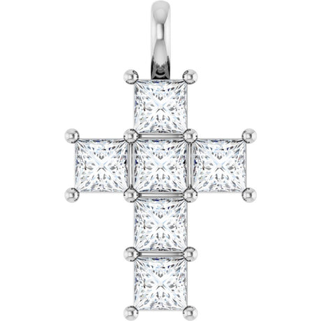 14K White 1 1/2 CTW Lab-Grown Diamond Pendant